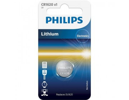 Батарейка PHILIPS CR1620 PHILIPS Lithium (CR1620/00B)