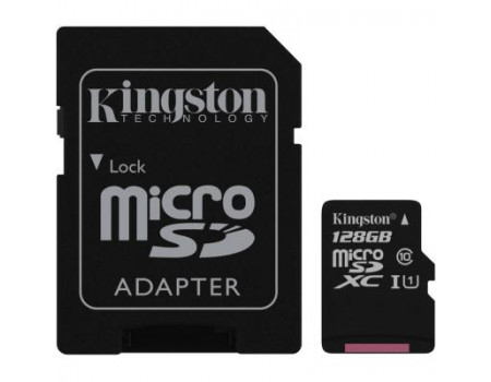 MicroSD  128Gb Kingston C10 Canvas Select Plus 100R A1 +SD а