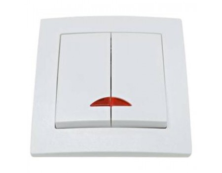 Вимикач Smartfortec Выключатель HS021L двойной с индикатором (44100)