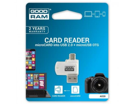 Зчитувач флеш-карт GOODRAM AO20-MW01R11 зовнішній USB 2.0, б