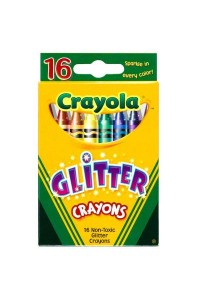 Олівці кольорові Crayola 16 восковых мелков с блестками (52-3716)