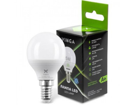 Лампочка Vinga VL-G45E14-54L світлодіодна (LED), E14, 5 Вт,