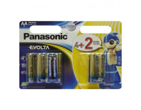 Батарейка PANASONIC AA Evolta LR6 * 6(4+2) (LR6EGE/6B2F)