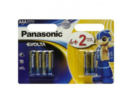 Батарейка PANASONIC AAA LR03 Evolta * 6(4+2) (LR03EGE/6B2F)