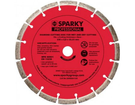 Круг відрізний SPARKY алмазный с лазерной напайкой 230х28x22,23мм (20009541100)