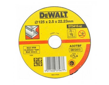 Круг відрізний DeWALT 125х2.5х22.2мм., отрезной по металлу (DT3410-QZ)