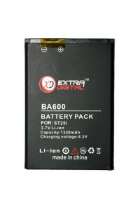 Акумуляторна батарея EXTRADIGITAL Sony Ericsson BA600 (1320 mAh) (BMS6344)