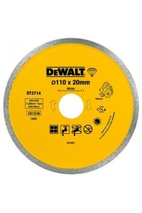 Круг відрізний DeWALT алмазный по керамике 110х1.6х20.0мм. (DT3714)