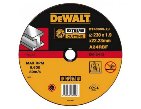 Круг відрізний DeWALT отрезной EXTREME по металлу, 230х1.9х22.2мм. (DT43600)
