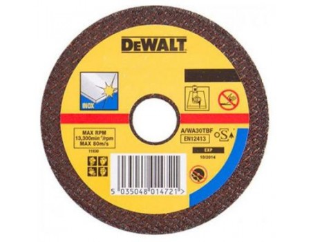 Круг відрізний DeWALT отрезной INOX по металлу, 115х1.0х22.2мм. (DT3442-QZ)