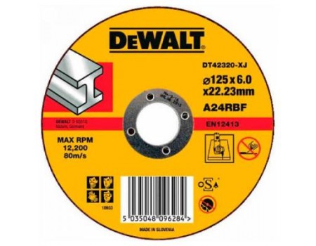 Диск DeWALT шлифовальный по металлу 125х6.0х22.2мм. (DT42320)