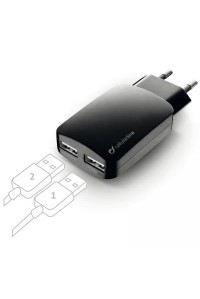 Зарядний пристрій 2*USB 3,1A CellularLine (ACHUSBMOBILEDUAL3A)