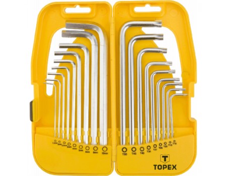 Набір інструментів Topex ключи шестигранные HEX м Torx, набор 18 шт.*1 уп. (35D953)