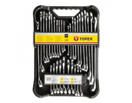 Набір інструментів Topex ключей комбинированных 6-19 мм, 32 шт. (35D362)