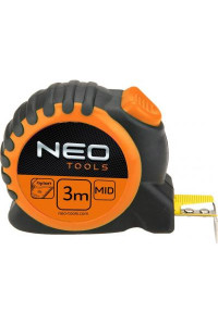 Рулетка NEO стальная лента, 3 м x 16 мм, фиксатор selflock (67-163)