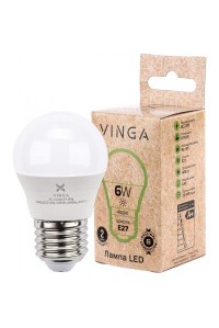 Лампочка Vinga VL-G45E27-64L світлодіодна (LED), E27, 6 Вт,