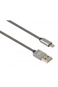 Дата кабель USB 2.0 AM to Micro 5P 1.0m stainless steel gray