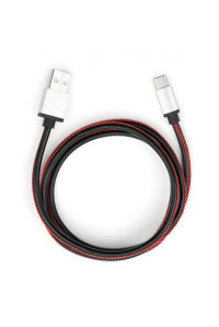 Дата кабель USB 2.0 AM to Type-C 1.0m pu leather black Vinga