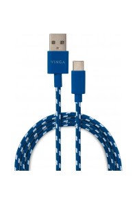 Дата кабель USB 2.0 AM to Type-C 1.0m 2color nylon blue Ving