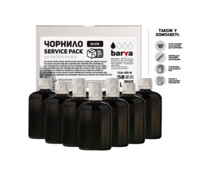Чорнило BARVA Canon/HP/Lexmark Universal №4 Black 10x100мл ServicePack (CU4-1SP-B)
