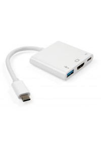 Концентратор Vinga Type-C to HDMI+USB3.0+Type-C PD (VCPATC2HDMIUSBPDWH)