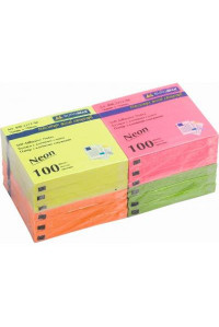 Папір для нотаток Buromax with adhesive layer 76х76мм, 12*100sheets, NEON colors (BM.2312-98)