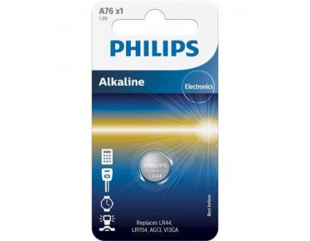Батарейка PHILIPS A76 (LR44, LR1154, AG13, V13GA) Alkaline * 1 (A76/01B)