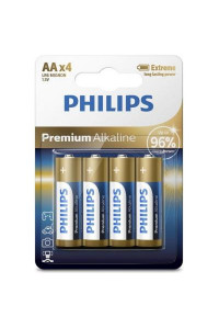 Батарейка PHILIPS AA LR6 Premium Alkaline * 4 (LR6M4B/10)