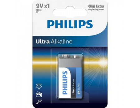 Батарейка PHILIPS Крона 6LR61 Ultra Alkaline * 1 (6LR61E1B/10)
