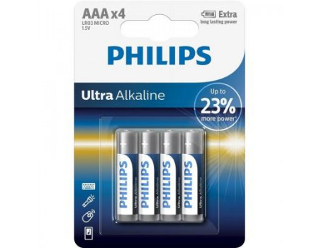 Батарейка PHILIPS AAA LR03 Ultra Alkaline * 4 (LR03E4B/10)