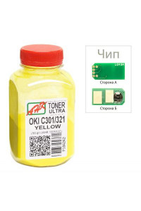 Тонер OKI C301/321, 50г Yellow+chip AHK (1505328)