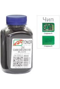 Тонер OKI C3400/3300, 110г Black+chip AHK (1502693)