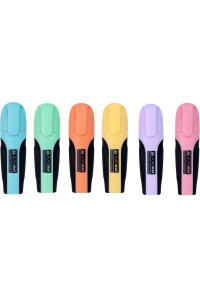 Маркер BUROMAX highlighter pen, PASTEL, chisel tip, SET 6 colors (BM.8905-96)