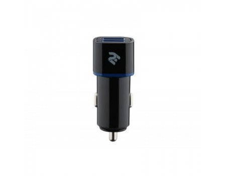 Зарядний пристрій 2E Dual USB Car Charger 2.4A&2.4A, black (2E-ACR01-B)