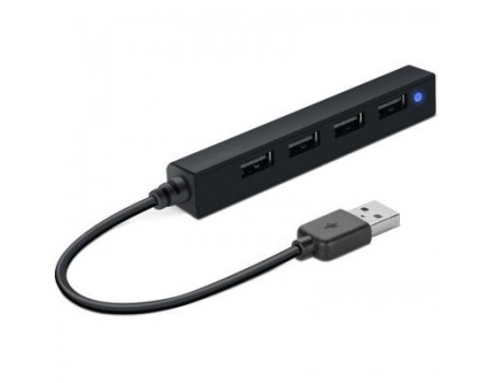 Концентратор Speedlink SNAPPY SLIM USB Hub, 4-Port, USB 2.0, Passive, Black (SL-140000-BK)