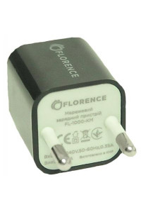 Зарядний пристрій Florence 1USB 1A + microUSB cable black (FL-1000-KM) (FL-1000-KM)