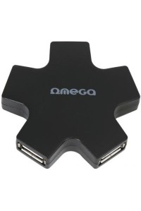 Концентратор OMEGA 4 Port USB 2.0 Hub Star black (OUH24SB)