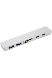 Концентратор PowerPlant Type-C - HDMI 4K, USB 3.0, USB Type-C, SD, microSD (CA911684)