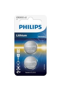 Батарейка PHILIPS CR2032 Lithium BLI 2 (CR2032P2/01B)