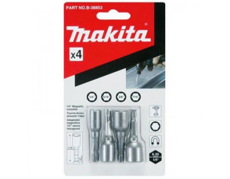 Набір інструментів Makita насадок магнитных дюймовых, 4 шт. (B-38853)