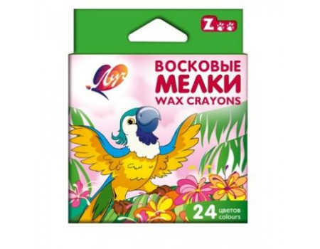 Олівці кольорові Луч Зоо воскові 24 кол (290110)