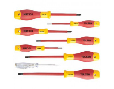 Набір інструментів Tolsen Premium викруток діелектричних VDE 8 предметів (V32408)