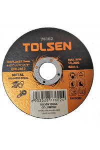 Круг відрізний Tolsen відрізний по металу/нержавійці 115х1.2*22.2мм (76102)