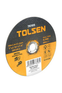 Диск Tolsen відрізний по металу/нержавійці 180х1.6*22.2мм (76105)