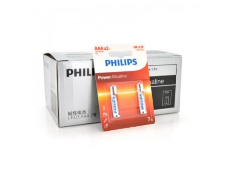 Батарейка PHILIPS AAA Alkaline 1.5V LR03, 2pcs/card (LR03P2BT/93)