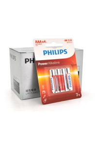 Батарейка PHILIPS AAA Alkaline 1.5V LR03, 4pcs/card (LR03P4BT/93)