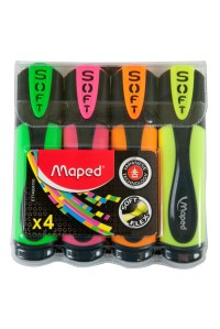 Маркер MAPED набір Fluo Peps Ultra Soft 1-5 мм 4 шт Кольорові (MP.746047)