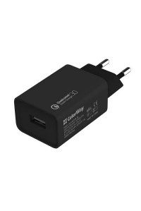 Зарядний пристрій Colorway 1USB Quick Charge 3.0 (18W) black (CW-CHS013Q-BK)