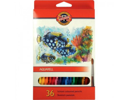 Олівці кольорові Koh-i-Noor Mondeluz Рибки акварельні 36 кольорів (3719_p)