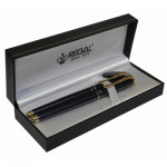 Ручка пір´яна Regal набір перо + ролер в подарунковому футлярі Перлинно-чорний (R12216.L.RF)